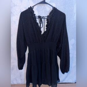 Chic Black V-Neck Dress